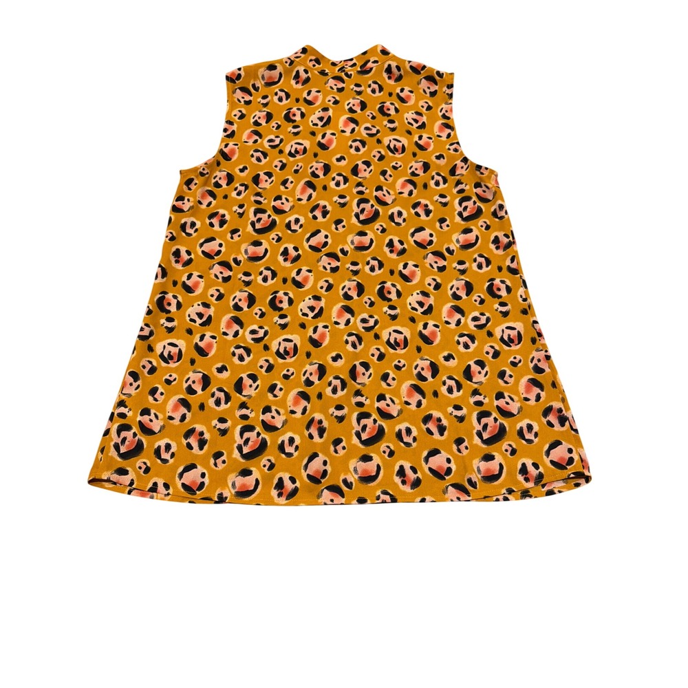 Cabi Prowl Top 3792 Sunset Leopard Animal Print Sleeveless V-Neck Blouse Small - Picture 4 of 5